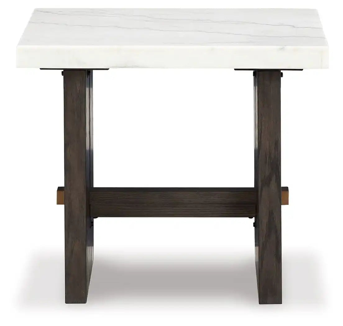 Burkhaus - Rectangular End Table - White / Dark Brown - Best Buy Furniture