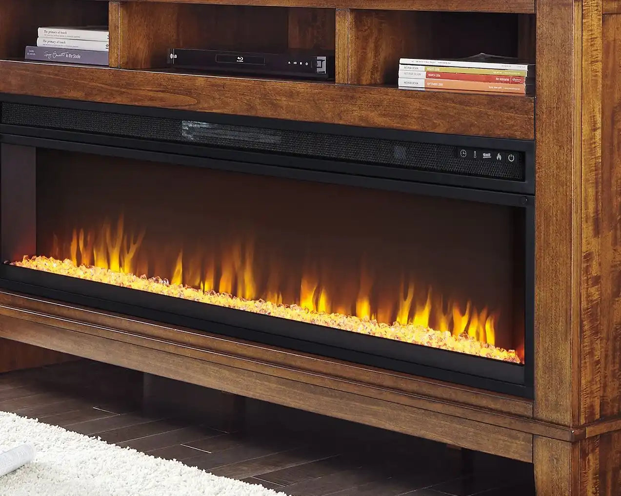 Entertainment Accessories - Wide Fireplace Insert - Black - Best Buy Furniture