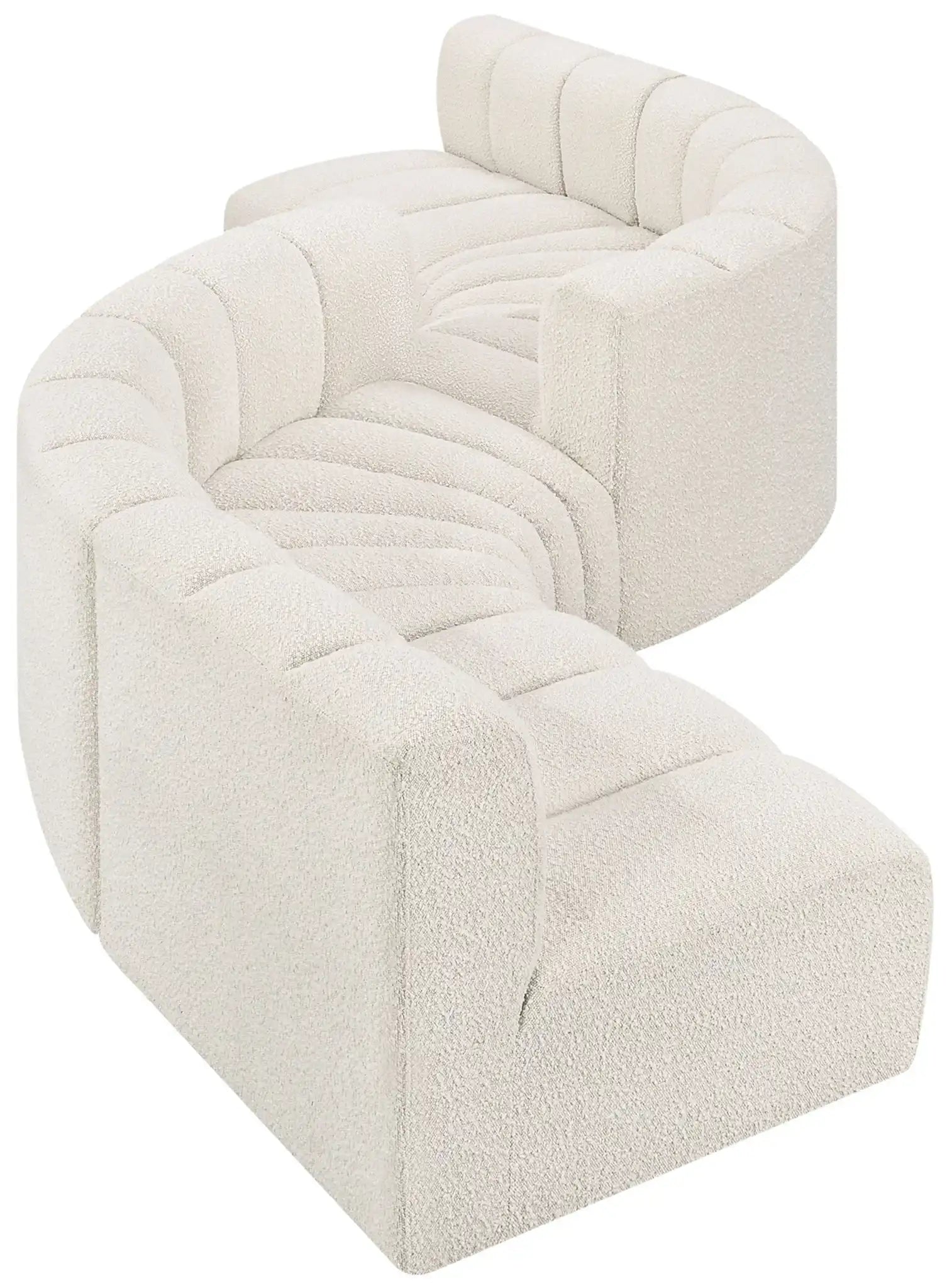 Arc - Boucle Fabric 6 Piece Modular Sofa - Black