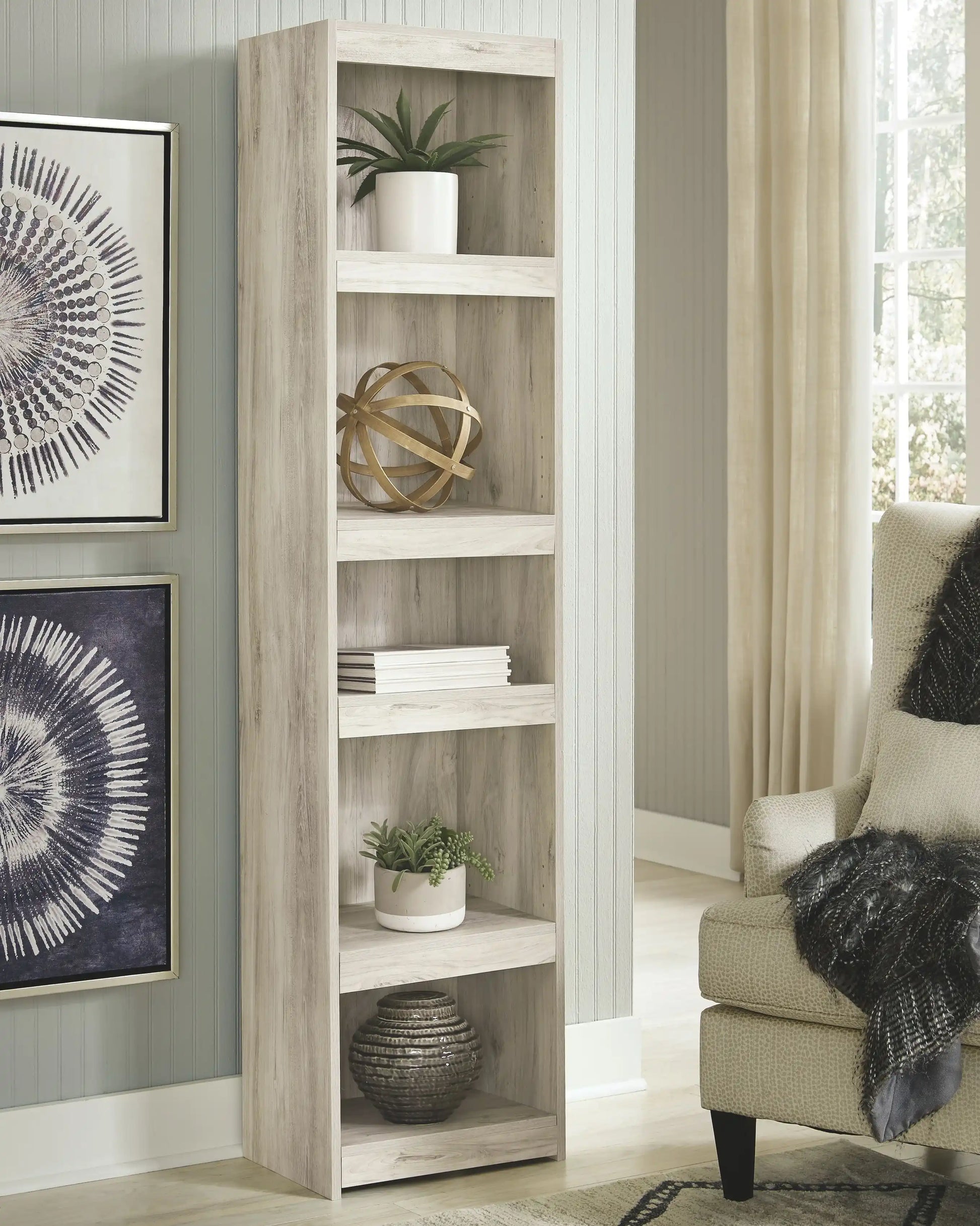 Bellaby - Pier - 4 Shelves - Whitewash - Best Buy Furniture