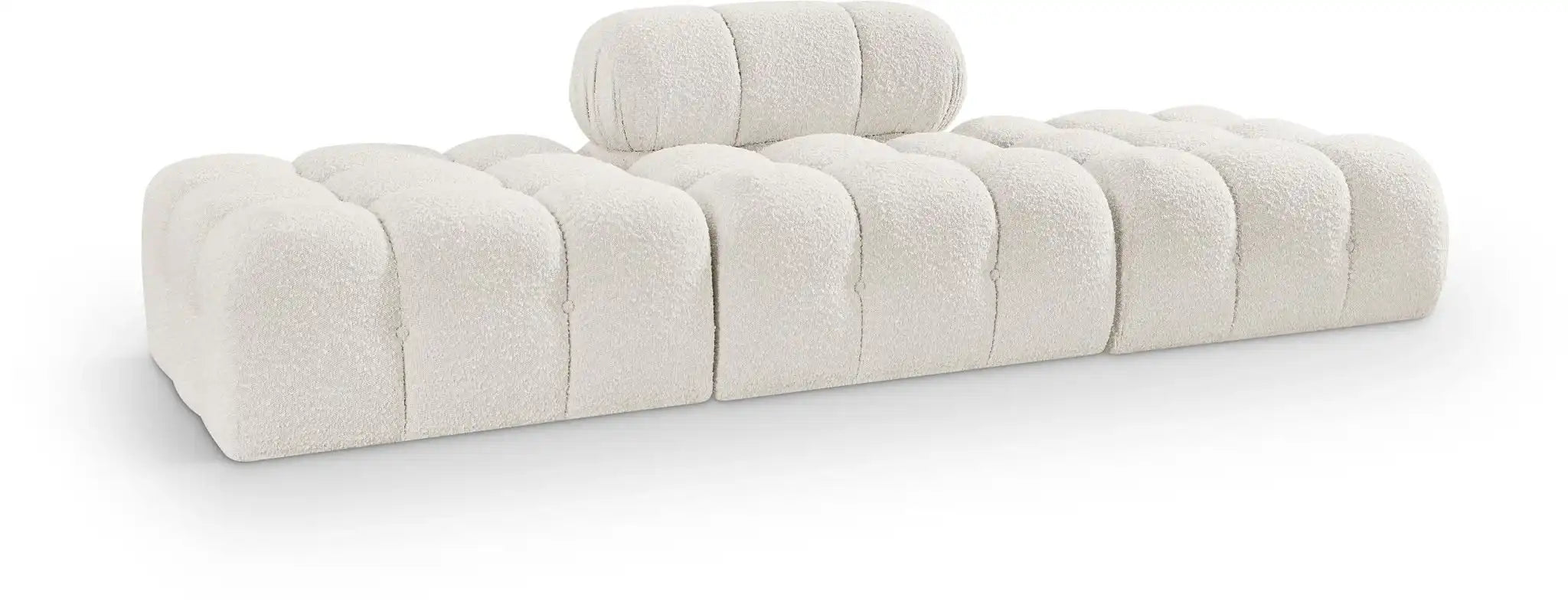 Ames - 3 Piece Boucle Upholstered Modular Sofa With 2 Backless Seats - Best Buy Furniture