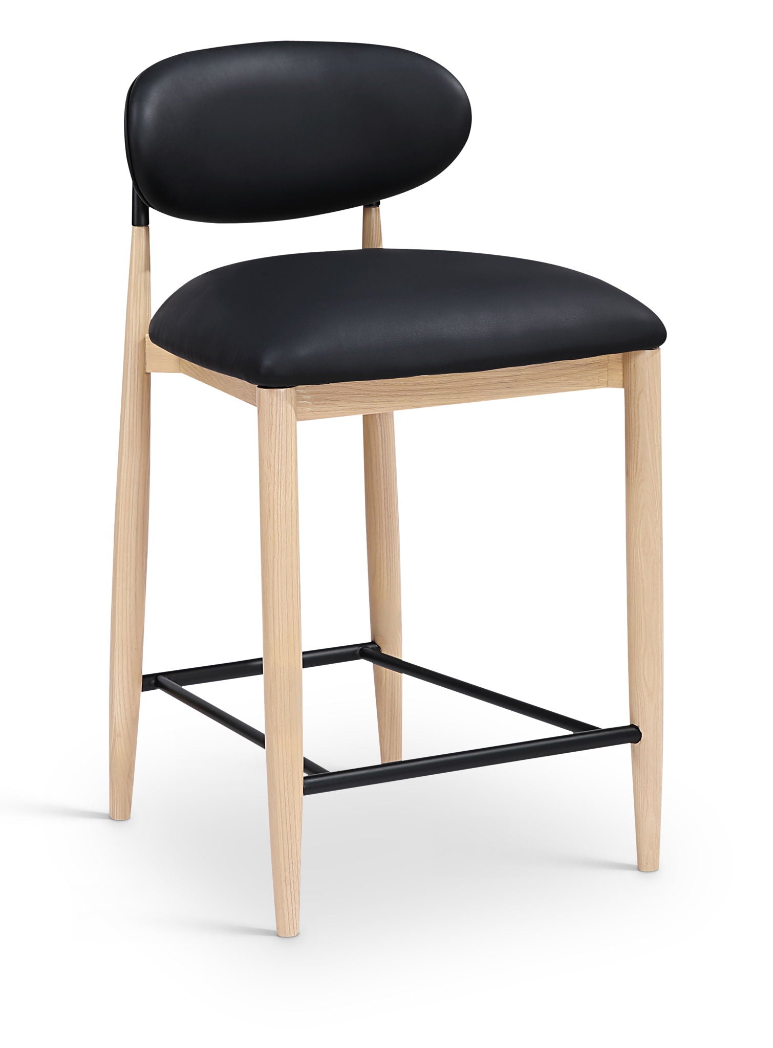 Riccio - Stool - Natural And Black Frame - Best Buy Furniture