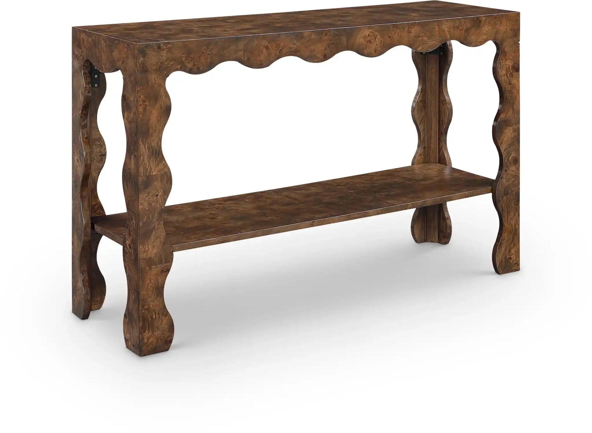 Vassa - Burl Veneer Console Table - Best Buy Furniture