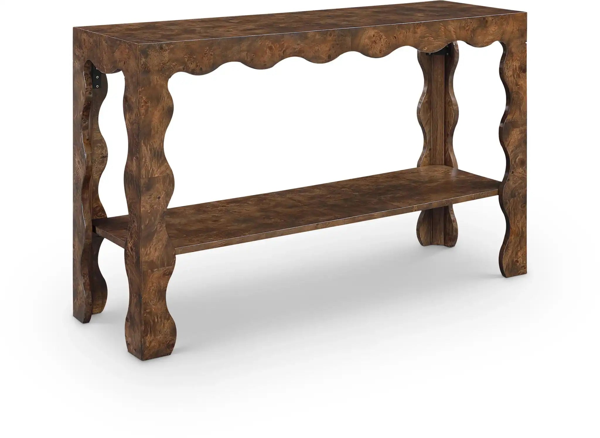 Vassa - Burl Veneer Console Table - Best Buy Furniture