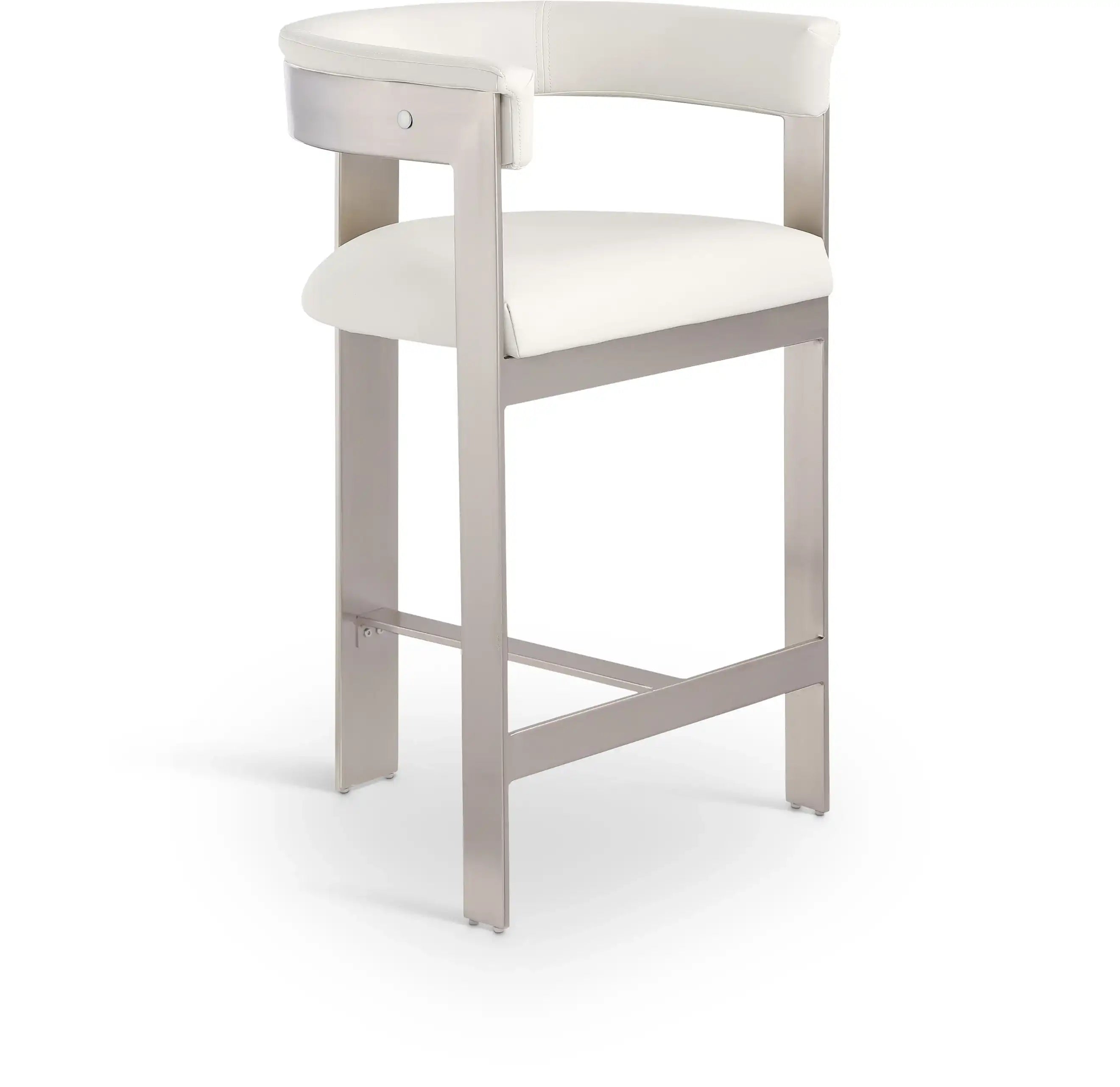 Romeo - Faux Leather Counter Stool With Silver Base (Set of 2) - Best Buy Furniture