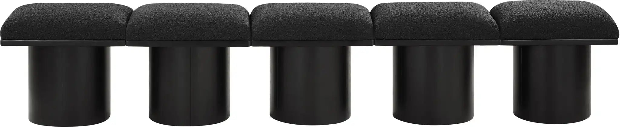 Pavilion - 5 Piece Modular Bench With Black Base