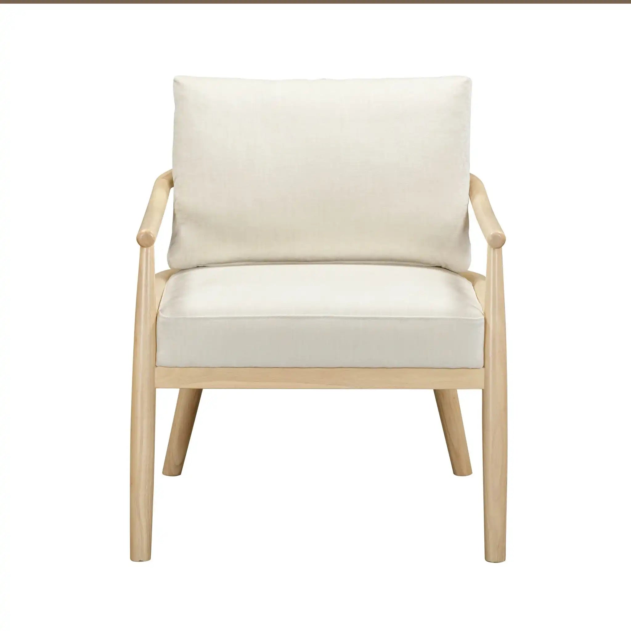 Dixie - Chenille Velvet Accent Chair - Cream