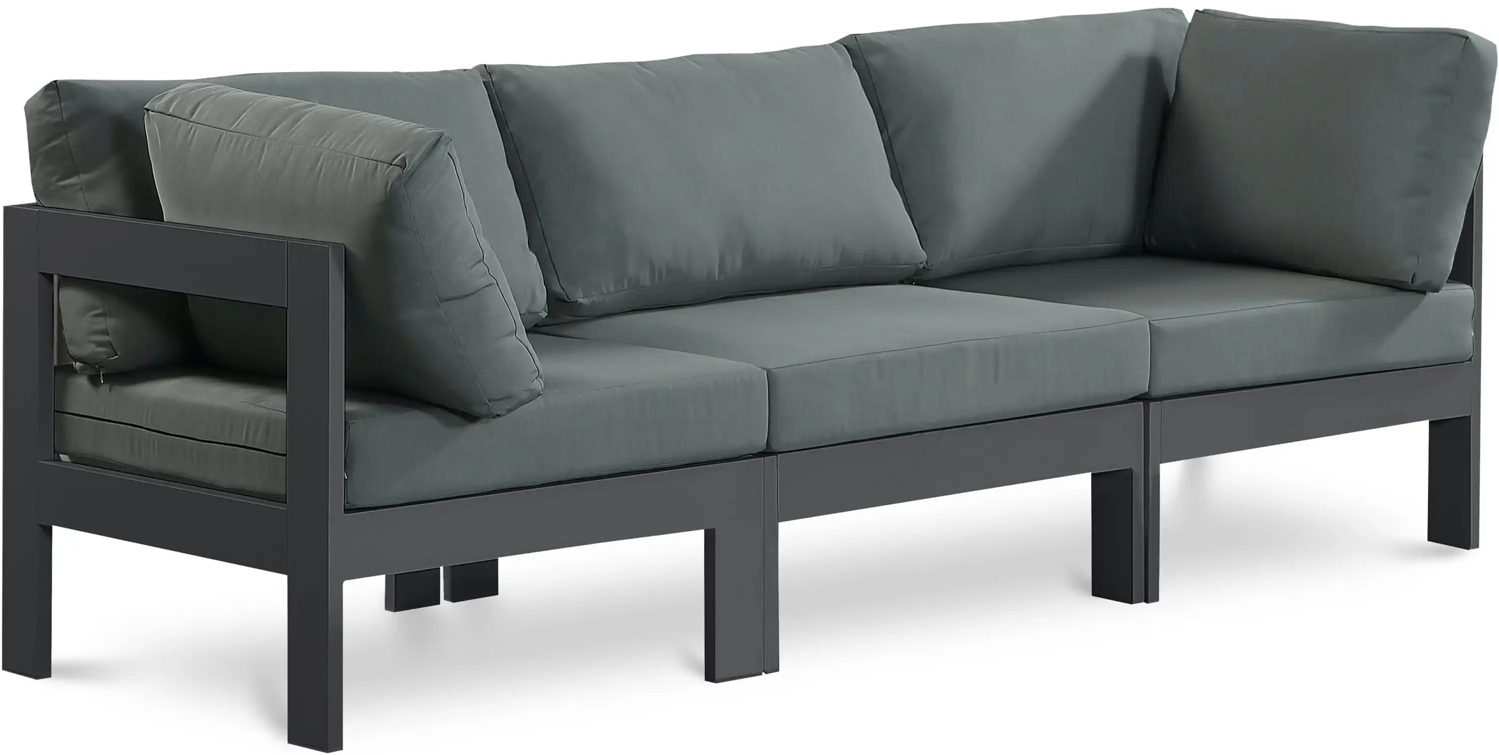 Nizuc - Outdoor Patio 3 Seat Modular Sofa With Gray Frame - Best Buy Furniture