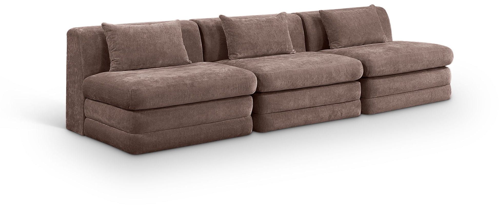 Stellar - 3 Piece 114" Upholstered Modular Armless Sofa - Best Buy Furniture