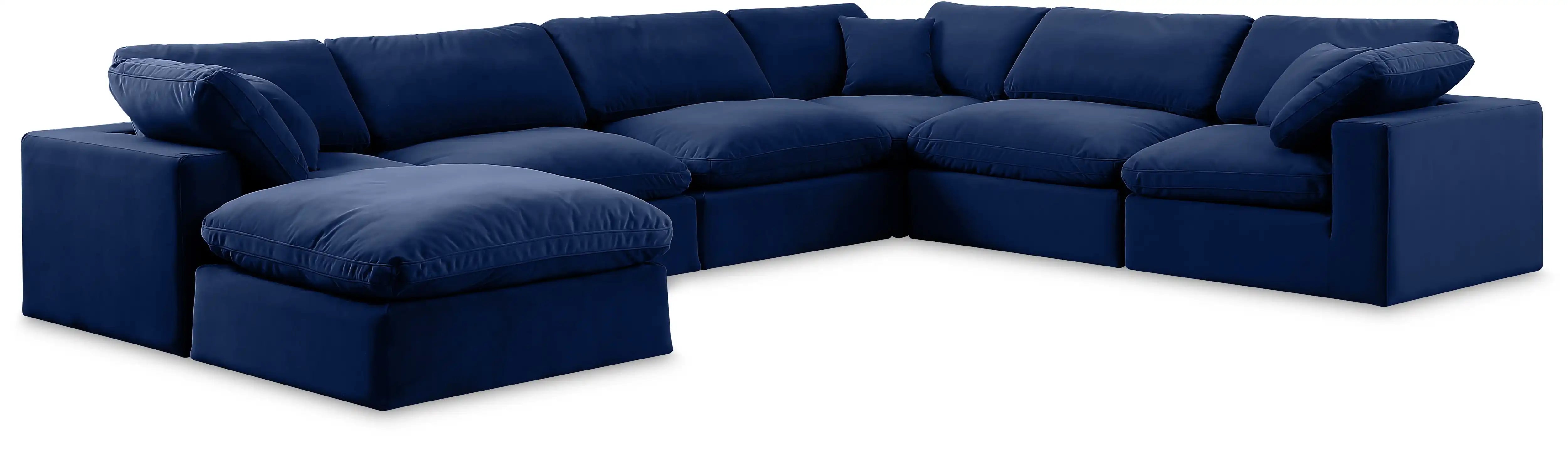 Comfy - 7 Piece Velvet Modular Sectional With Chaise - Best Buy Furniture