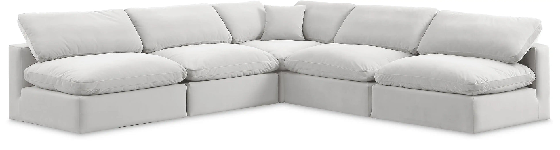 Comfy - 5 Piece Velvet Modular Corner Armless Sectional - Best Buy Furniture