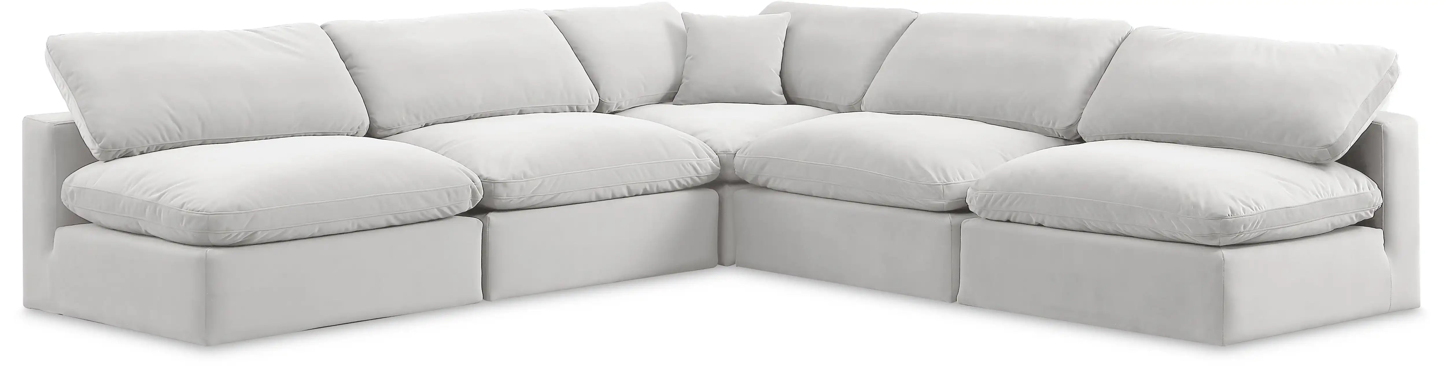 Comfy - 5 Piece Velvet Modular Corner Armless Sectional - Best Buy Furniture