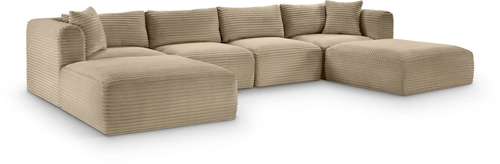 Shaggy - Fabric 6 Piece Modular Sectional With 2 Ottomans - Best Buy Furniture