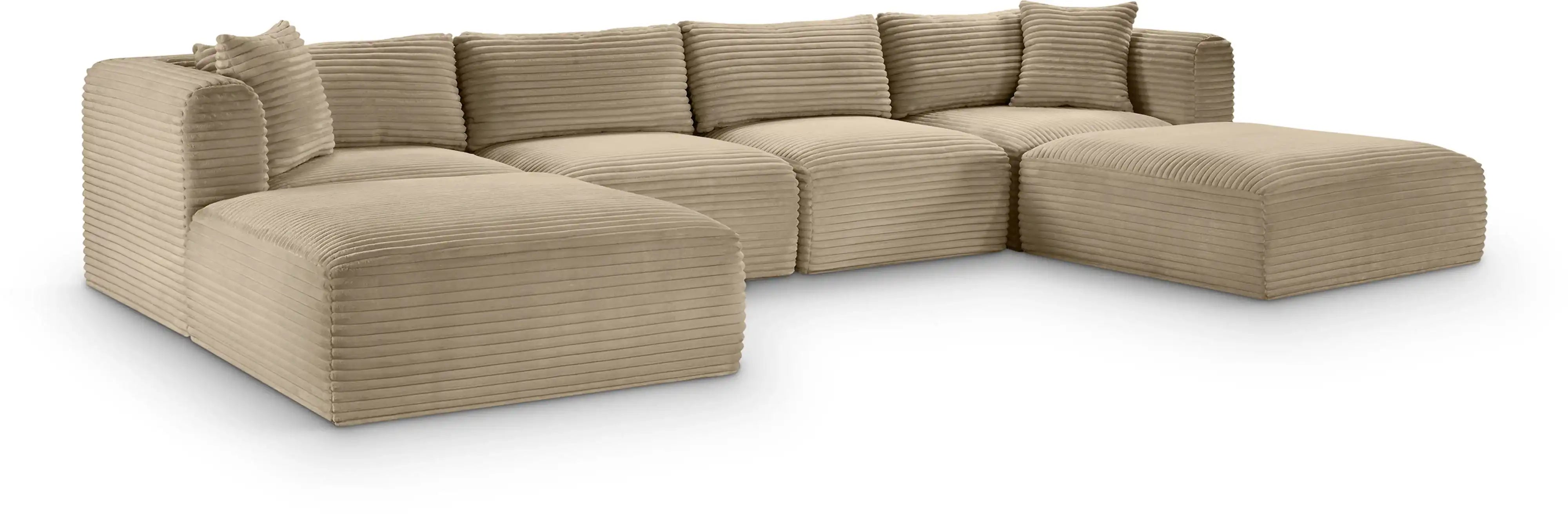 Shaggy - Fabric 6 Piece Modular Sectional With 2 Ottomans - Best Buy Furniture