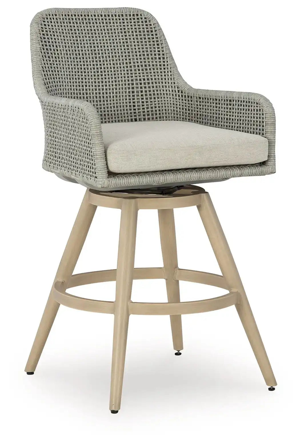 Seton Creek - Barstool With Cushion (Set of 2) - Beige / Gray - Best Buy Furniture