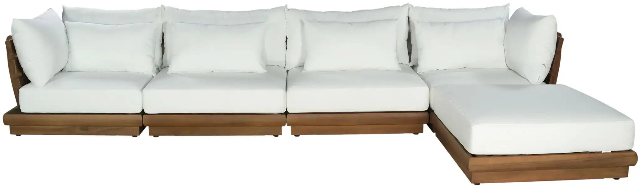 Mirella - 5 Piece Water Resistant Fabric Upholstered Outdoor Patio Modular Sectional