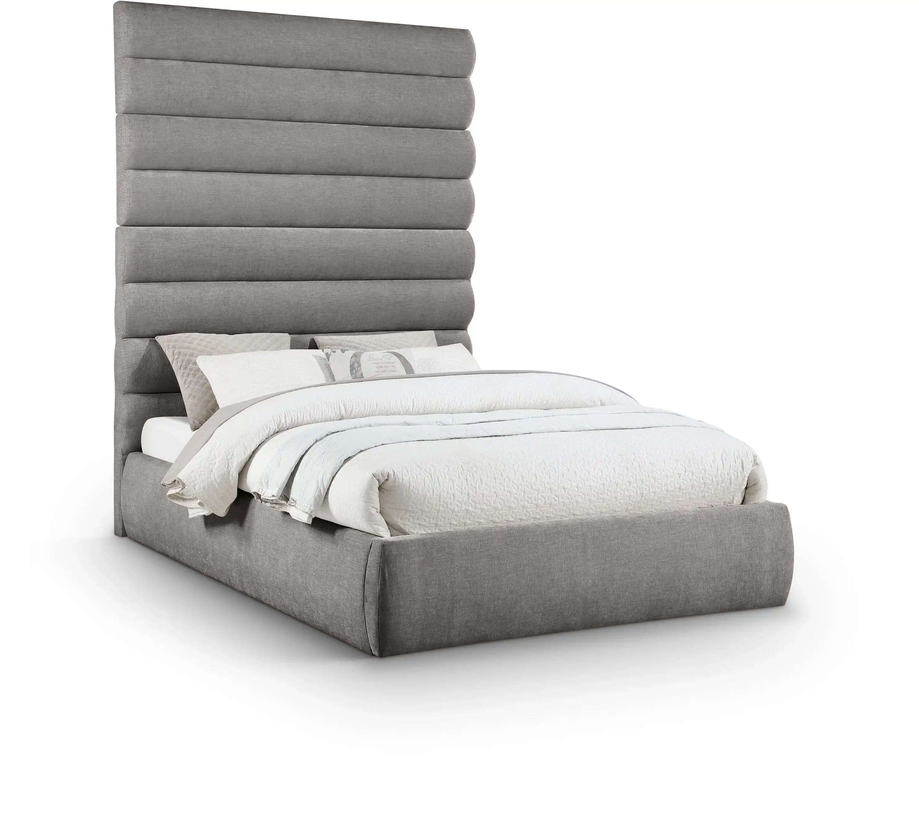 Adam - Chenille Fabric Bed With 89" Headboard - Best Buy Furniture