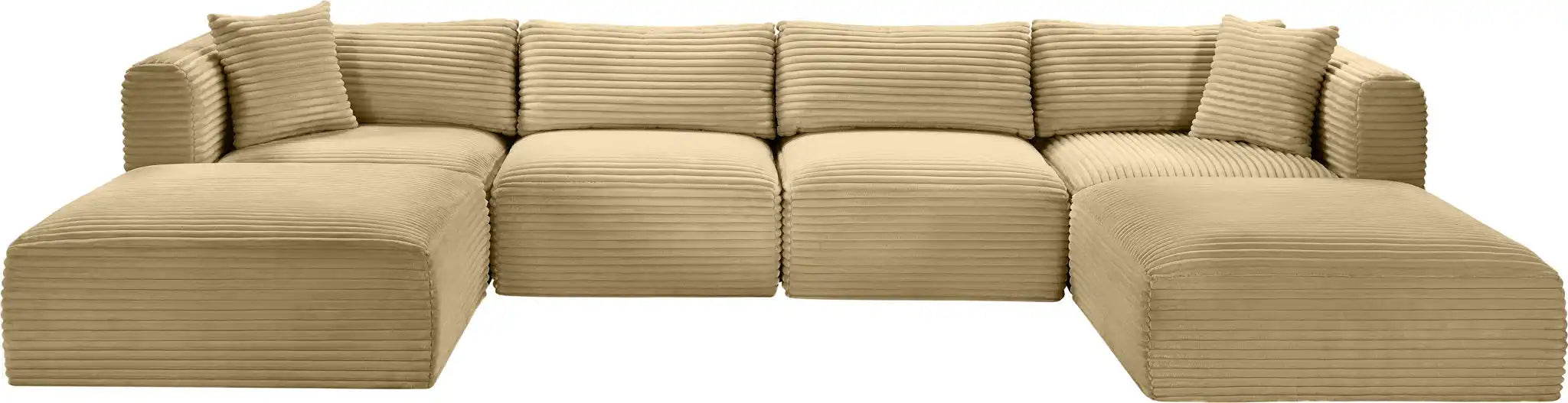 Shaggy - 6 Piece Modular Sectional With 2 Ottomans