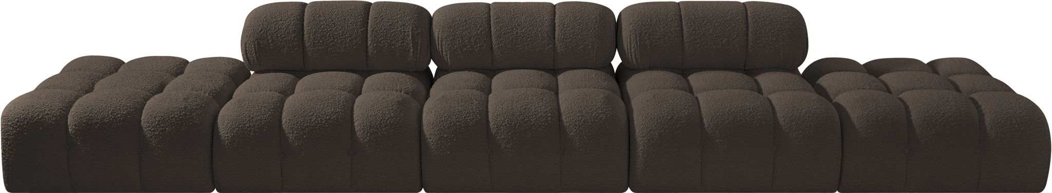 Ames - 5 Piece Boucle Upholstered Modular Sofa With 2 Armless Seats