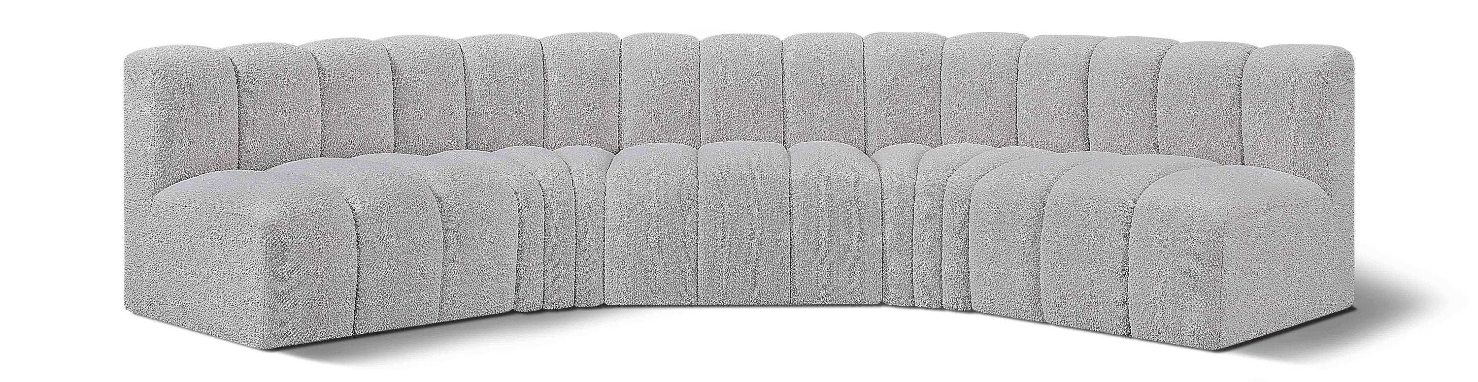Arc - Boucle Fabric 5 Piece U-Shaped Modular Sofa - Best Buy Furniture