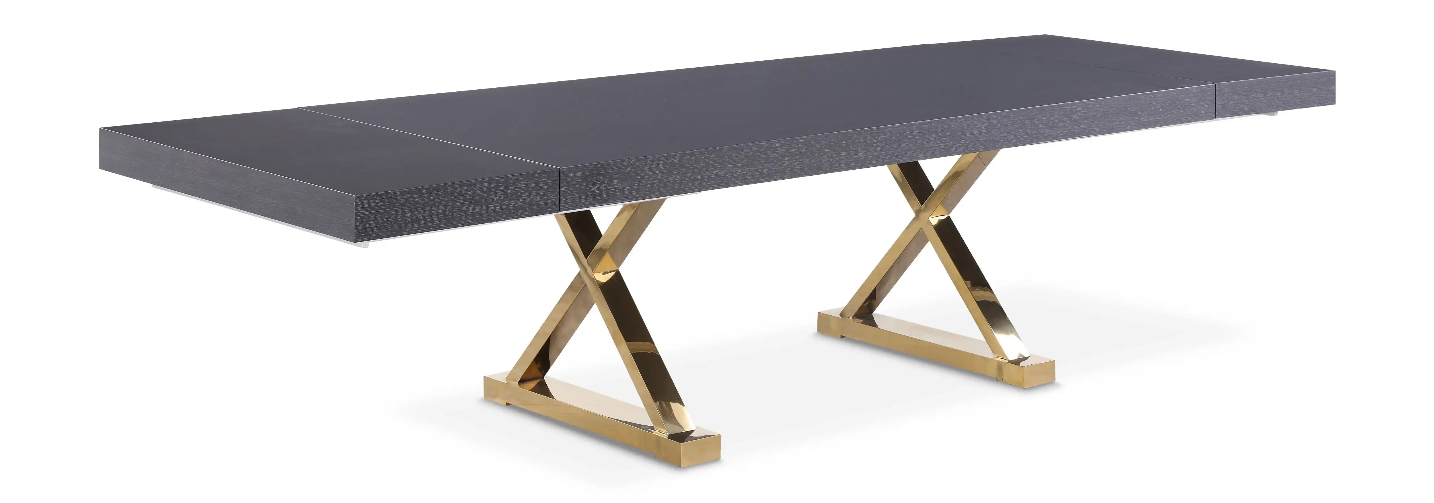 Excel - Extendable Dining Table with Gold Base - Best Buy Furniture