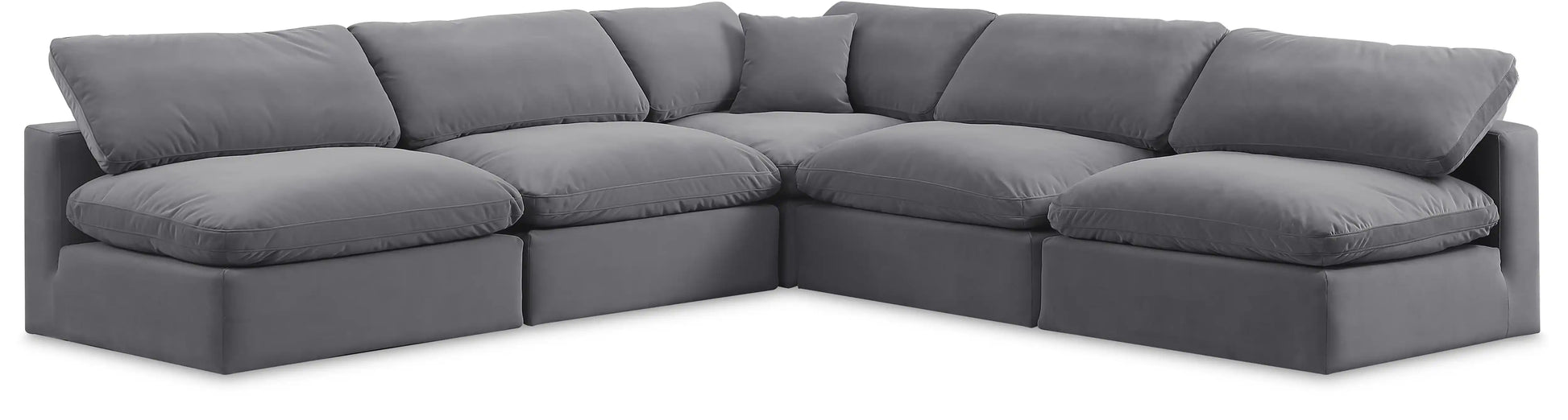 Comfy - 5 Piece Velvet Modular Corner Armless Sectional - Best Buy Furniture