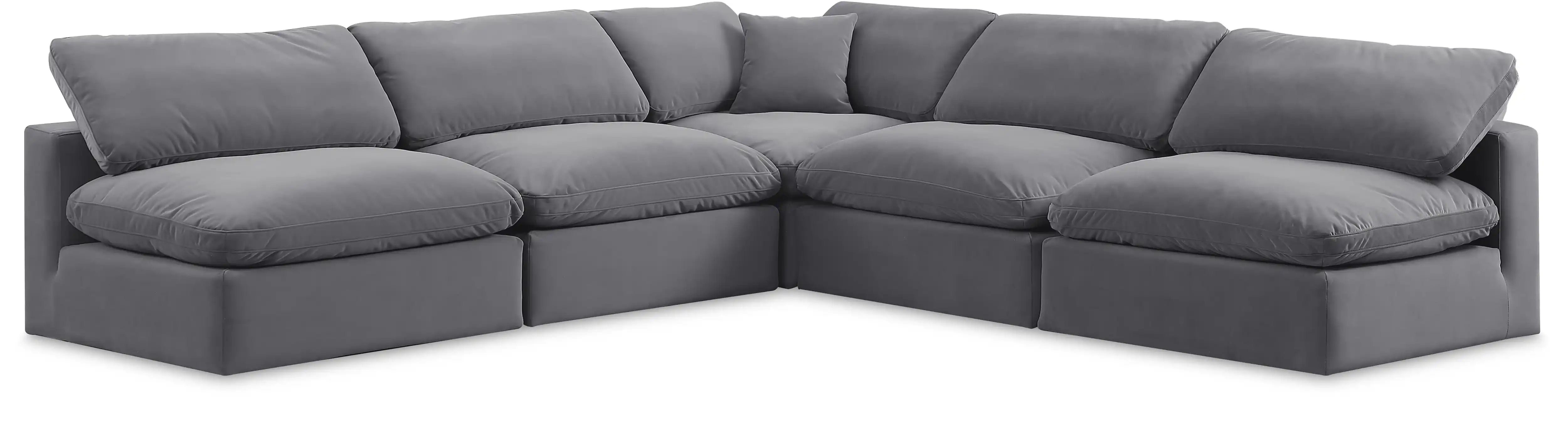 Comfy - 5 Piece Velvet Modular Corner Armless Sectional - Best Buy Furniture