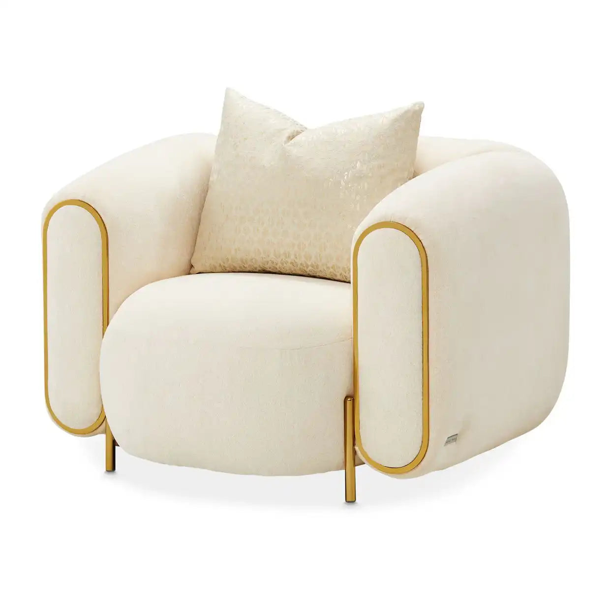Sassani - Accent Chair - Crepe / Gold - Best Buy Furniture