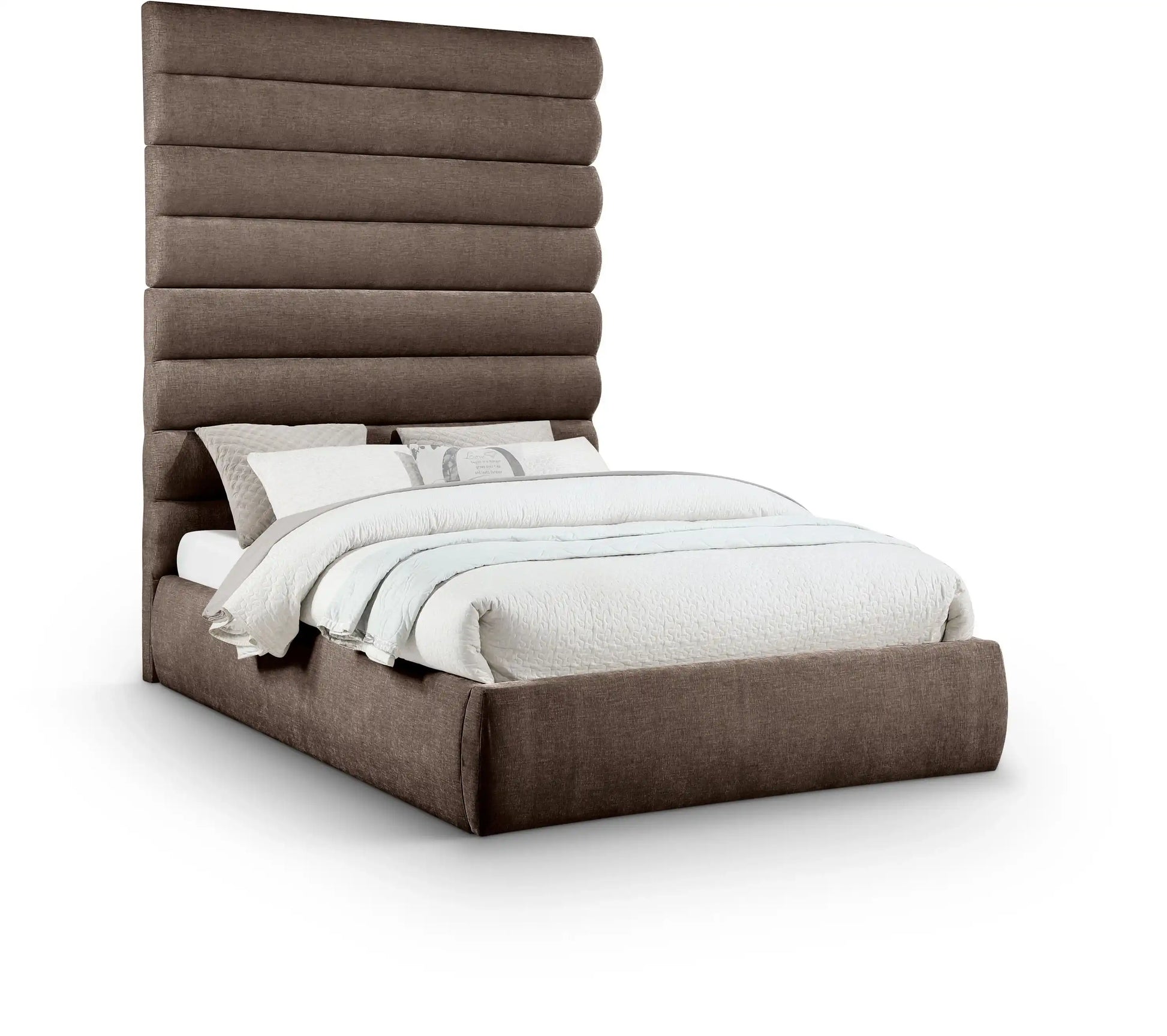 Adam - Chenille Fabric Bed With 89" Headboard - Best Buy Furniture
