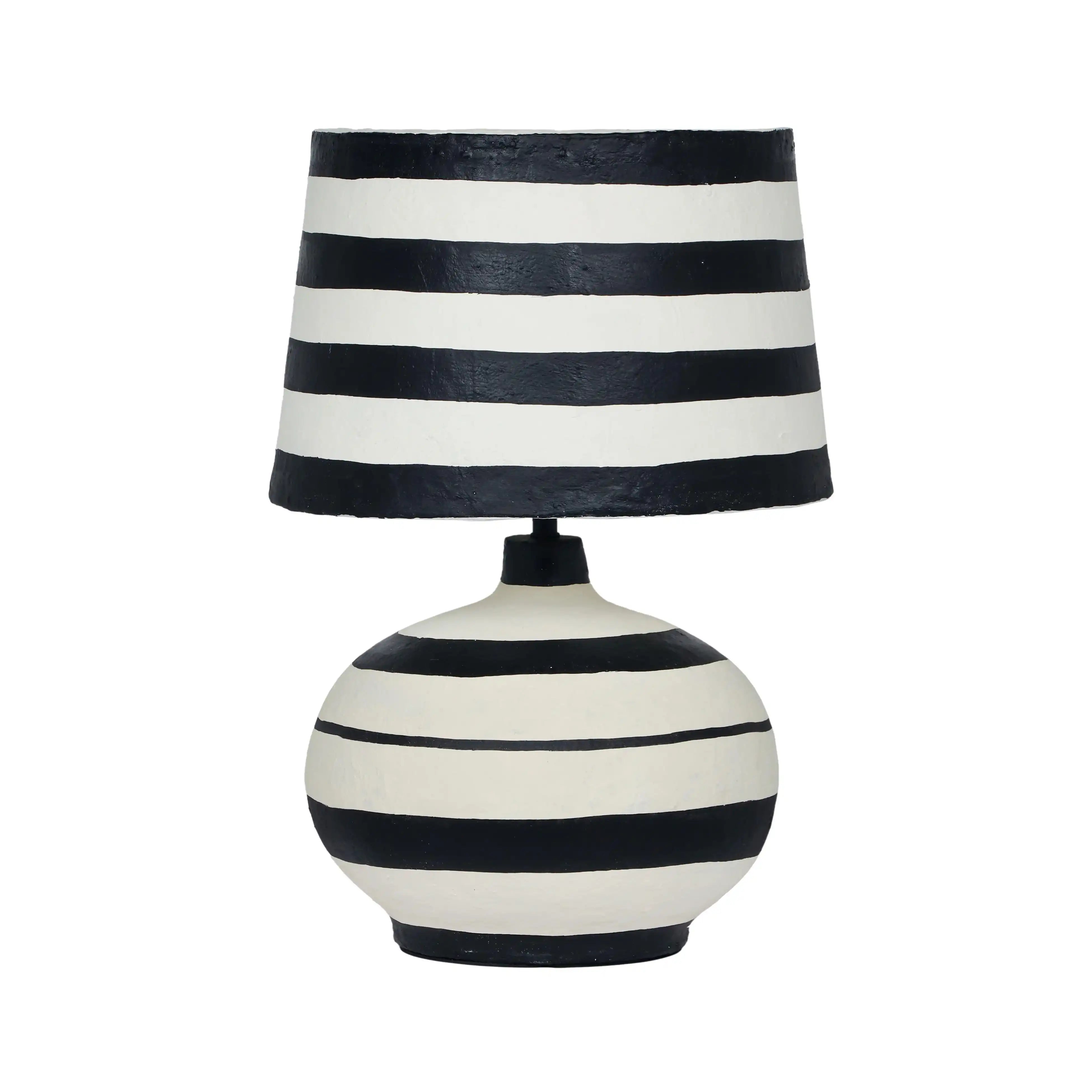 Positano - Striped Papier Mache Table Lamp - Best Buy Furniture