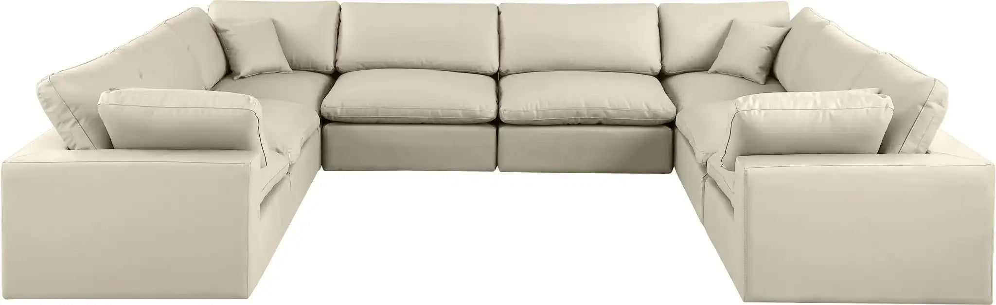 Comfy - 8 Piece Faux Leather Modular Sectional