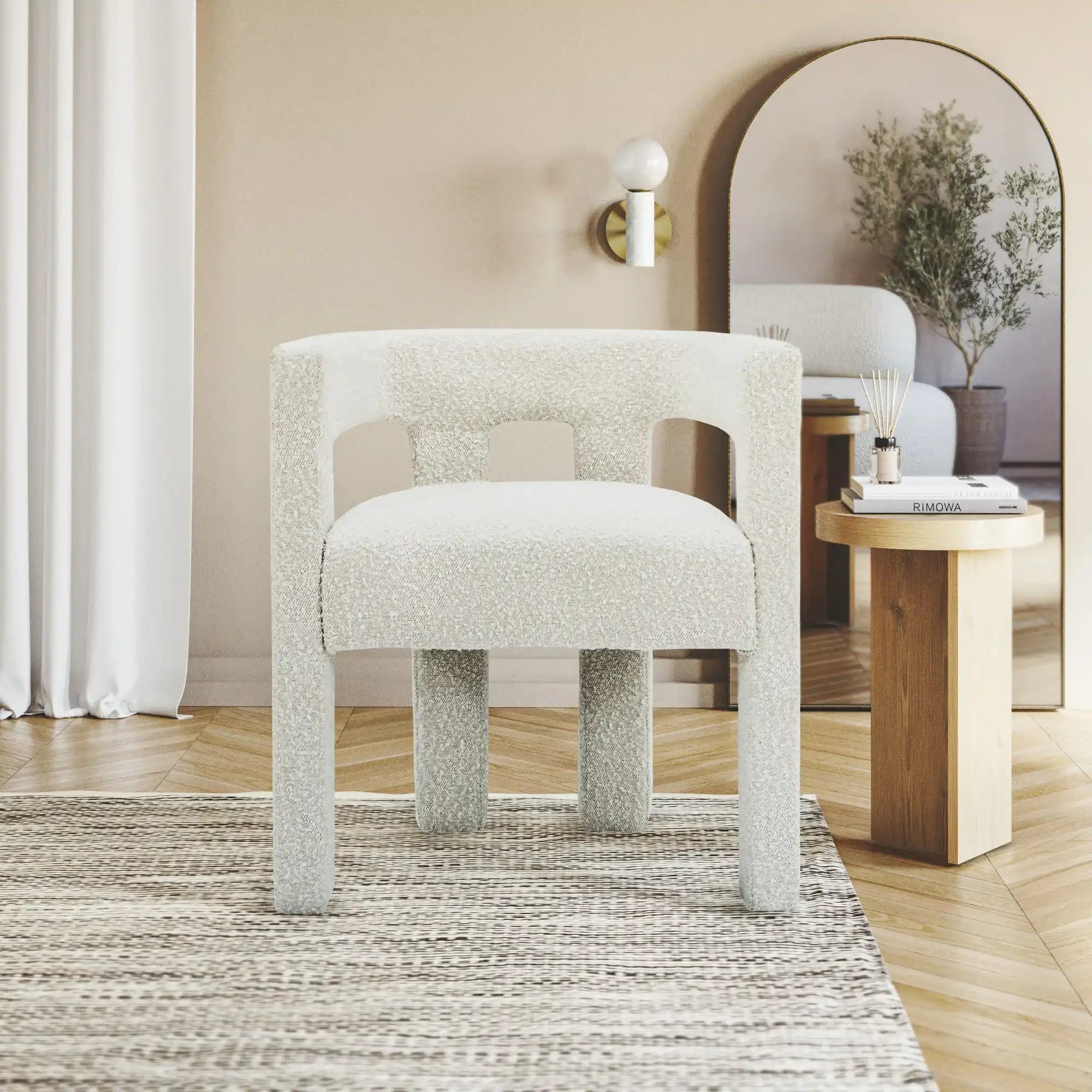 Athena - Boucle Fabric Dining Chair