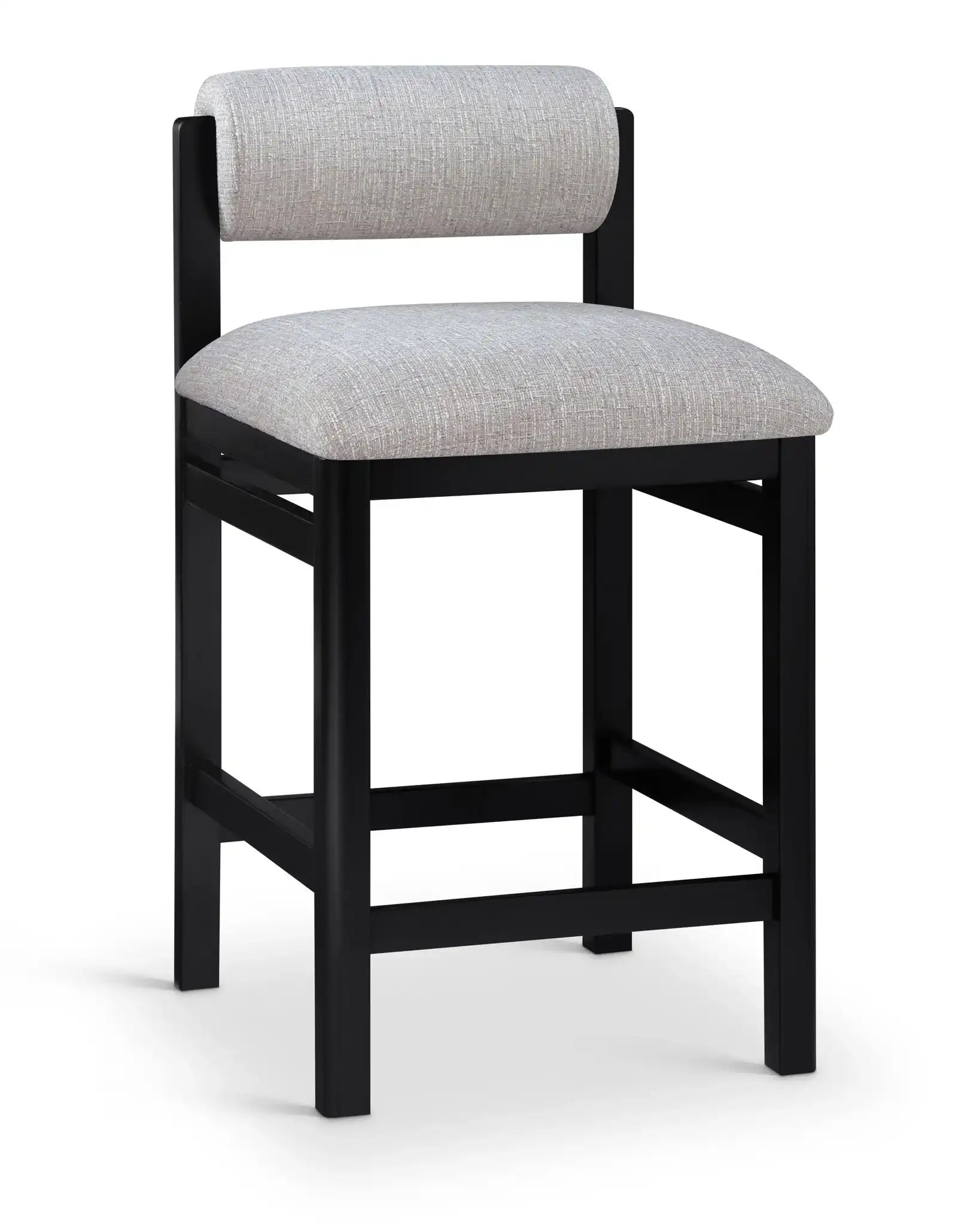 Roundhill - Fabric Counter Stool - Black Frame - Best Buy Furniture