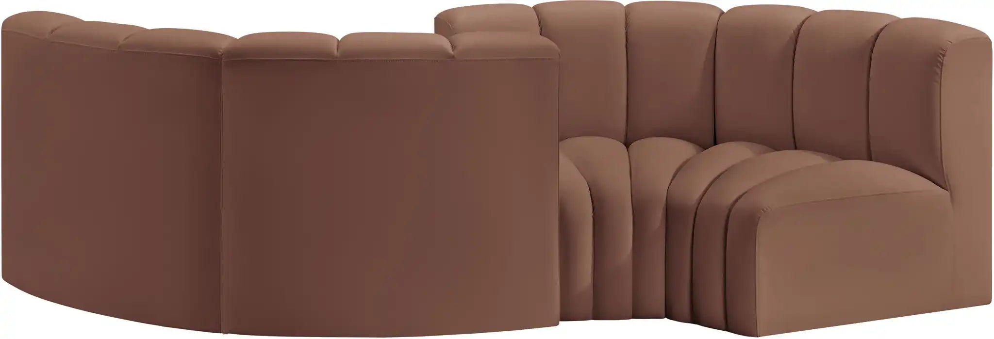 Arc - Faux Leather 4 Piece Curved Modular Sofa