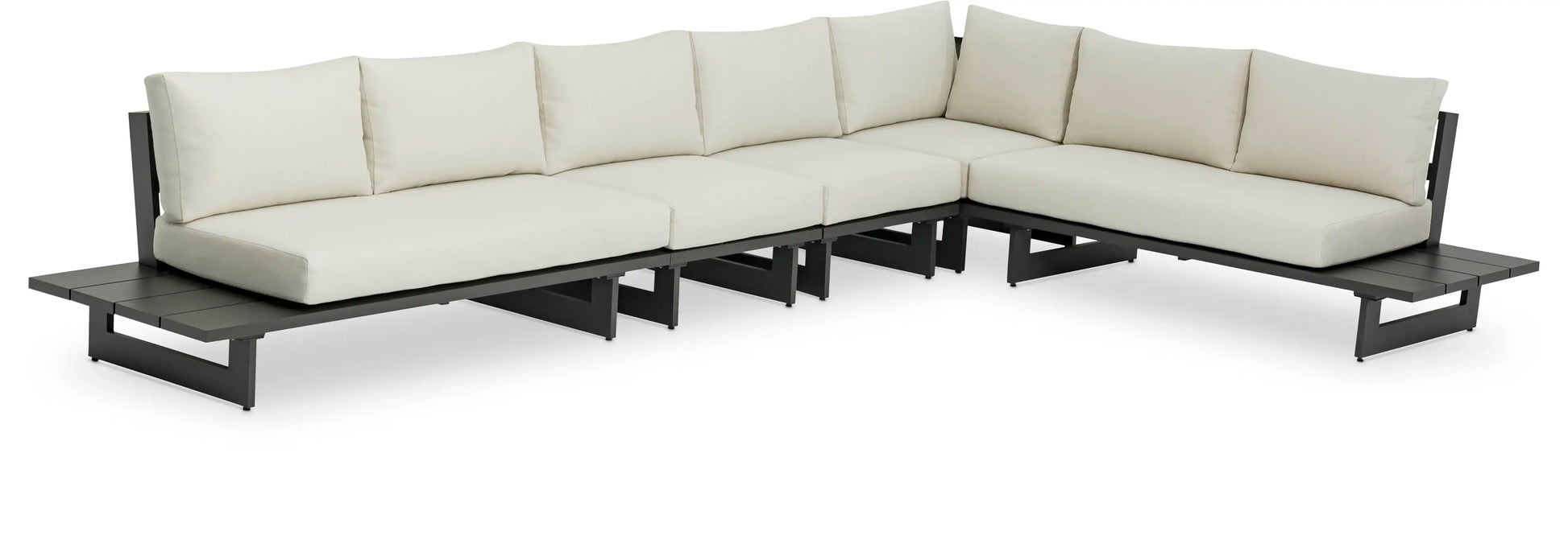 Maldives - 5 Piece Water Resistant Outdoor Patio Modular Sectional With Gray Base - Best Buy Furniture
