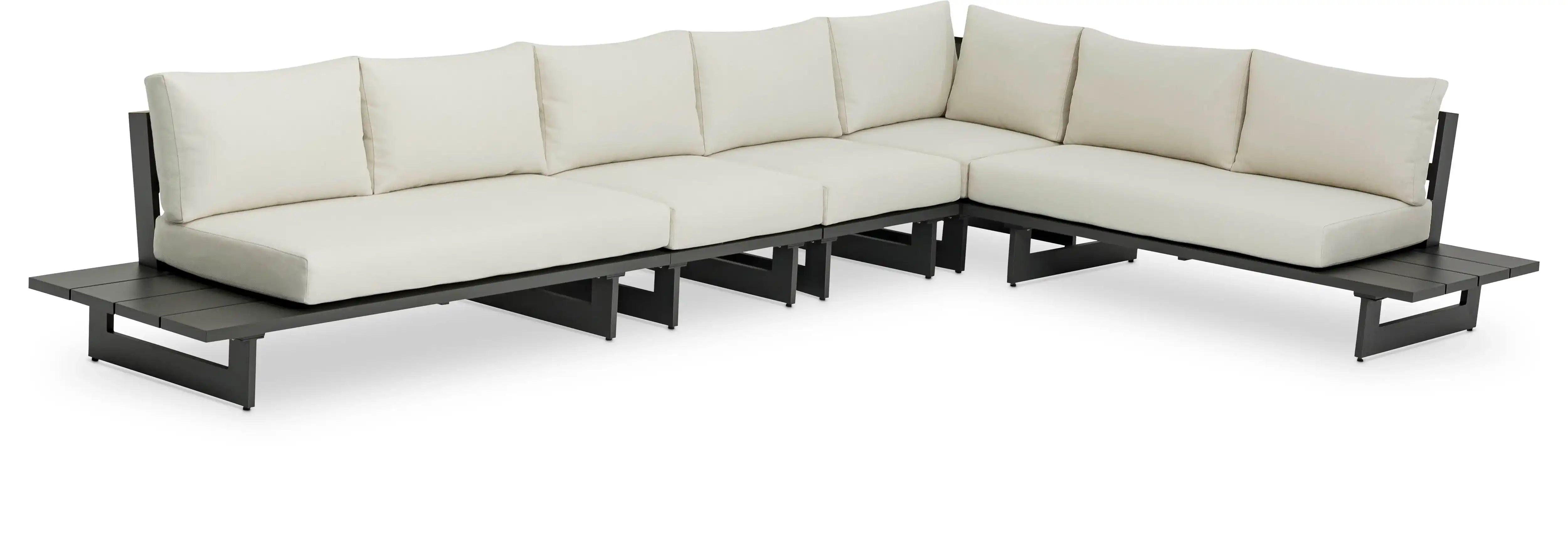 Maldives - 5 Piece Water Resistant Outdoor Patio Modular Sectional With Gray Base - Best Buy Furniture