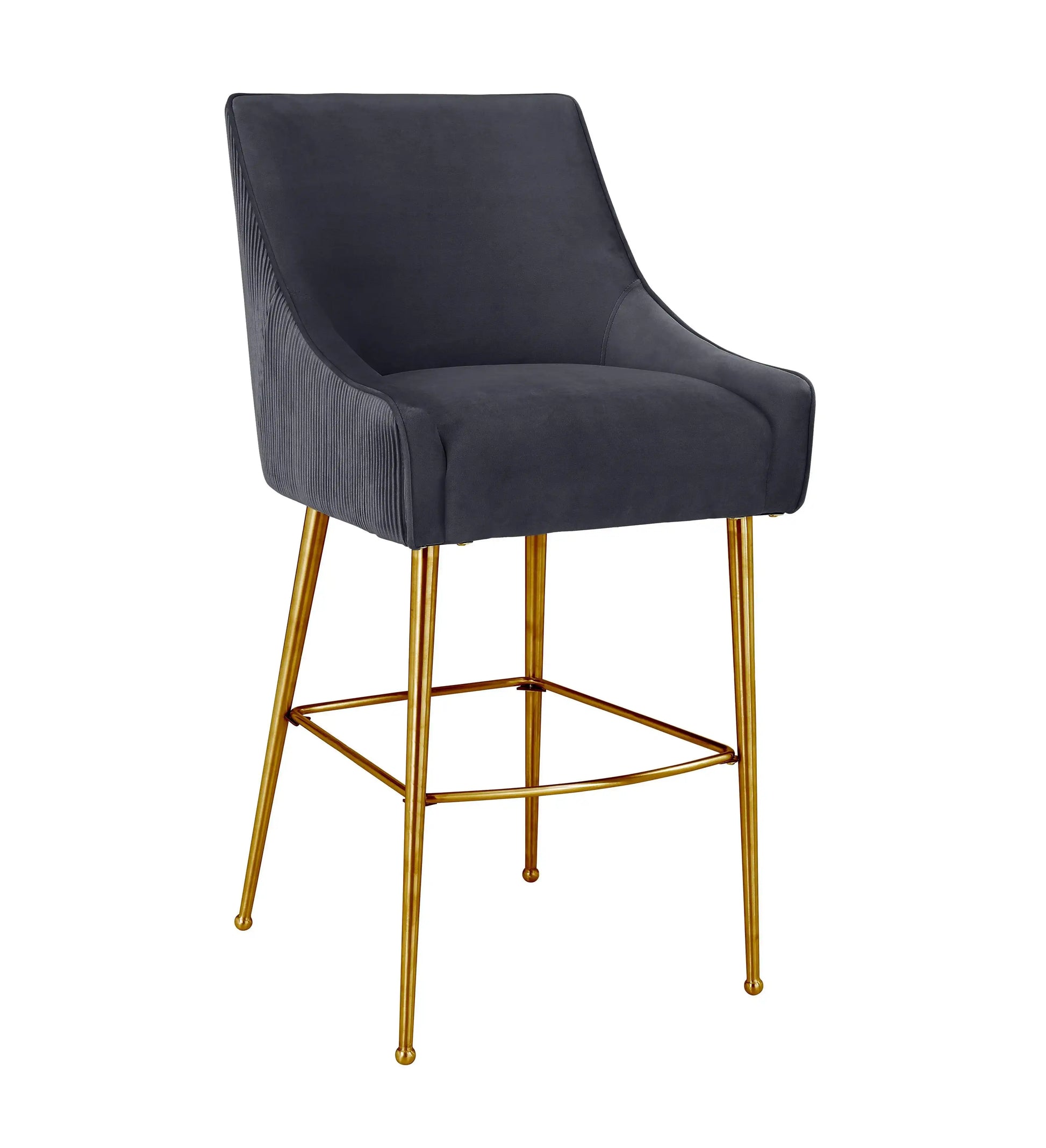 Beatrix - Pleated Velvet Stool - Best Buy Furniture