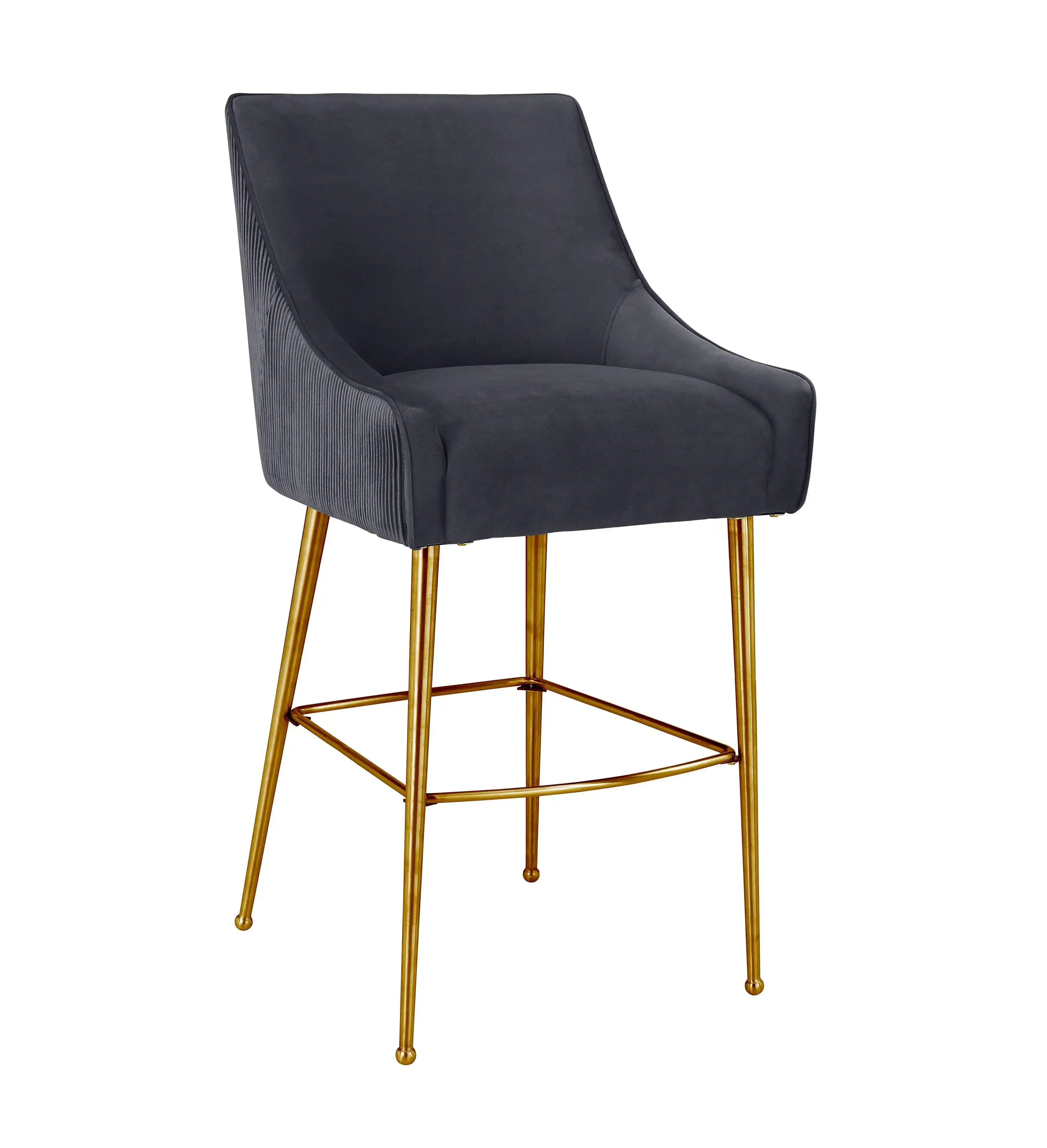 Beatrix - Pleated Velvet Stool - Best Buy Furniture