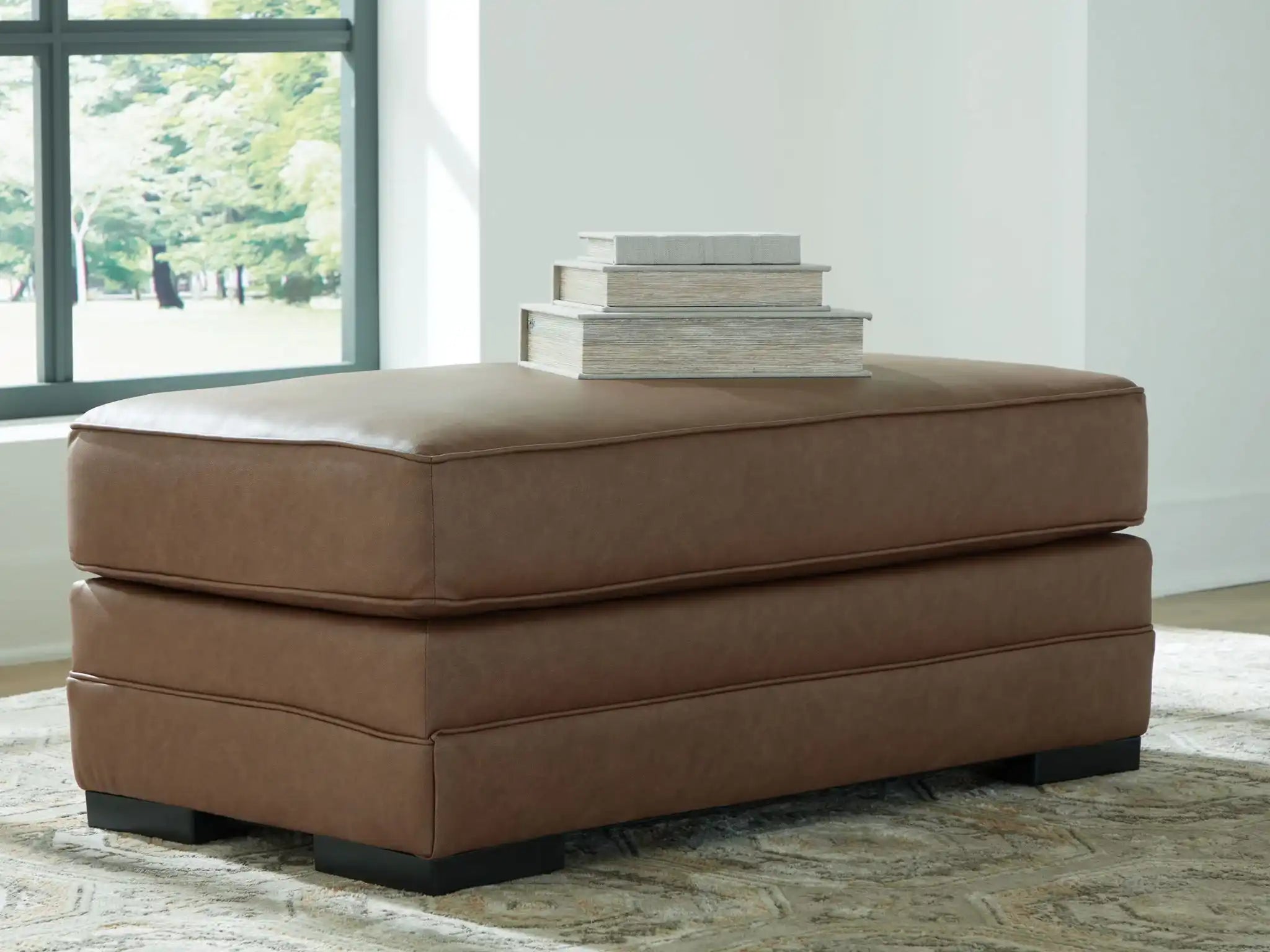 VillaCourt - Ottoman - Caramel - Best Buy Furniture