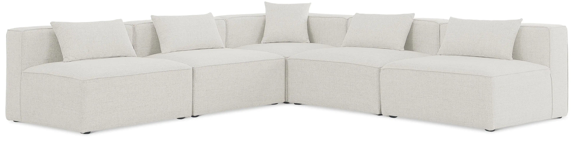 Cube - Linen 5 Piece Modular Corner Armless Sectional - Best Buy Furniture