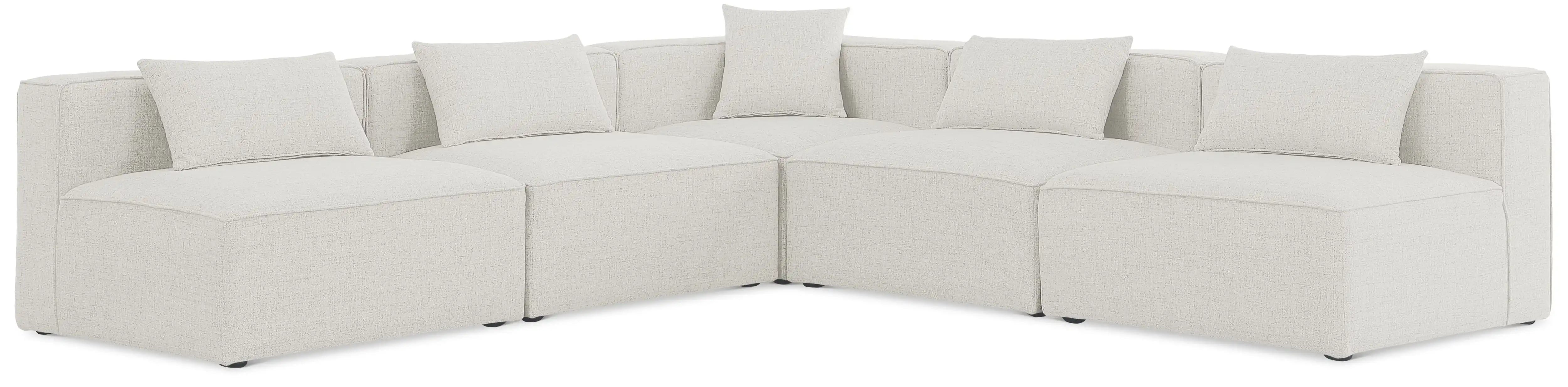 Cube - Linen 5 Piece Modular Corner Armless Sectional - Best Buy Furniture