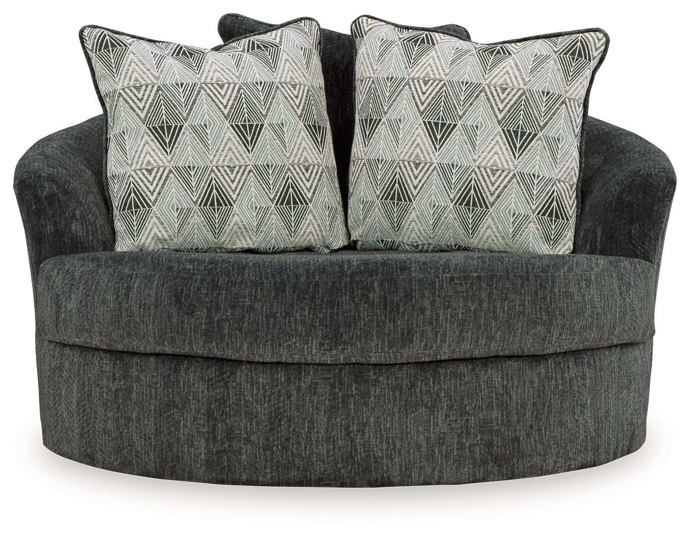 Biddeford - Oversized Swivel Accent Chair - Shadow - Best Buy Furniture