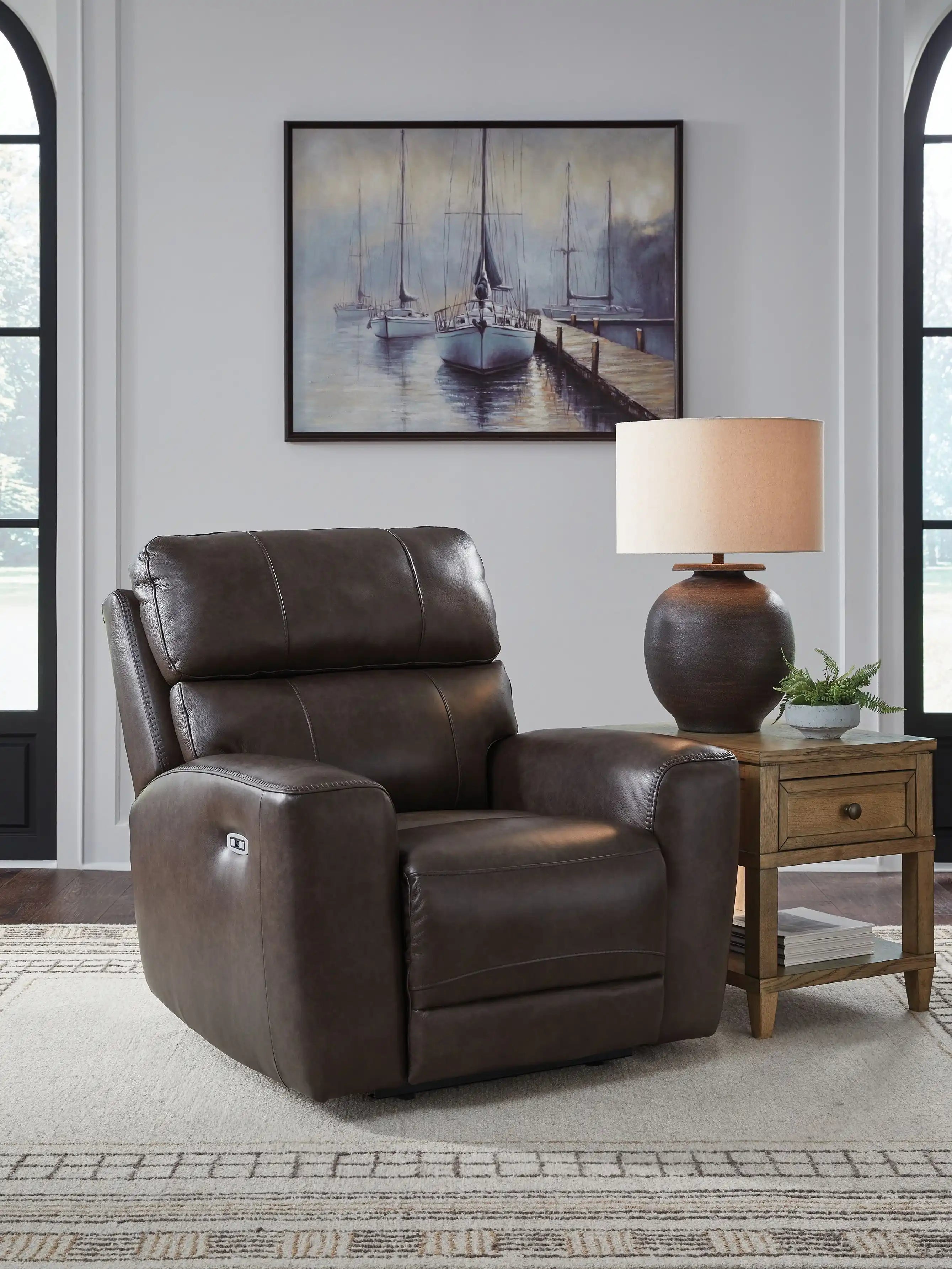 Crossplex - Power Recliner / Adjustable Headrest - Smoke - Best Buy Furniture
