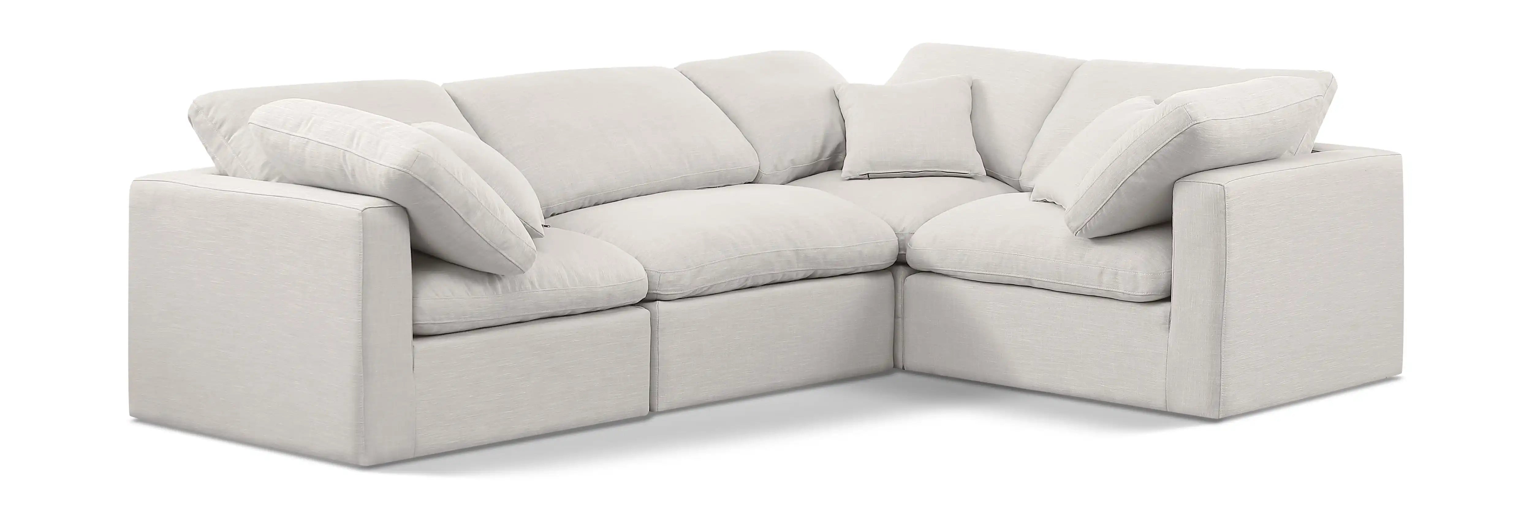Indulge - Linen 4 Piece Modular Corner Sectional - Best Buy Furniture
