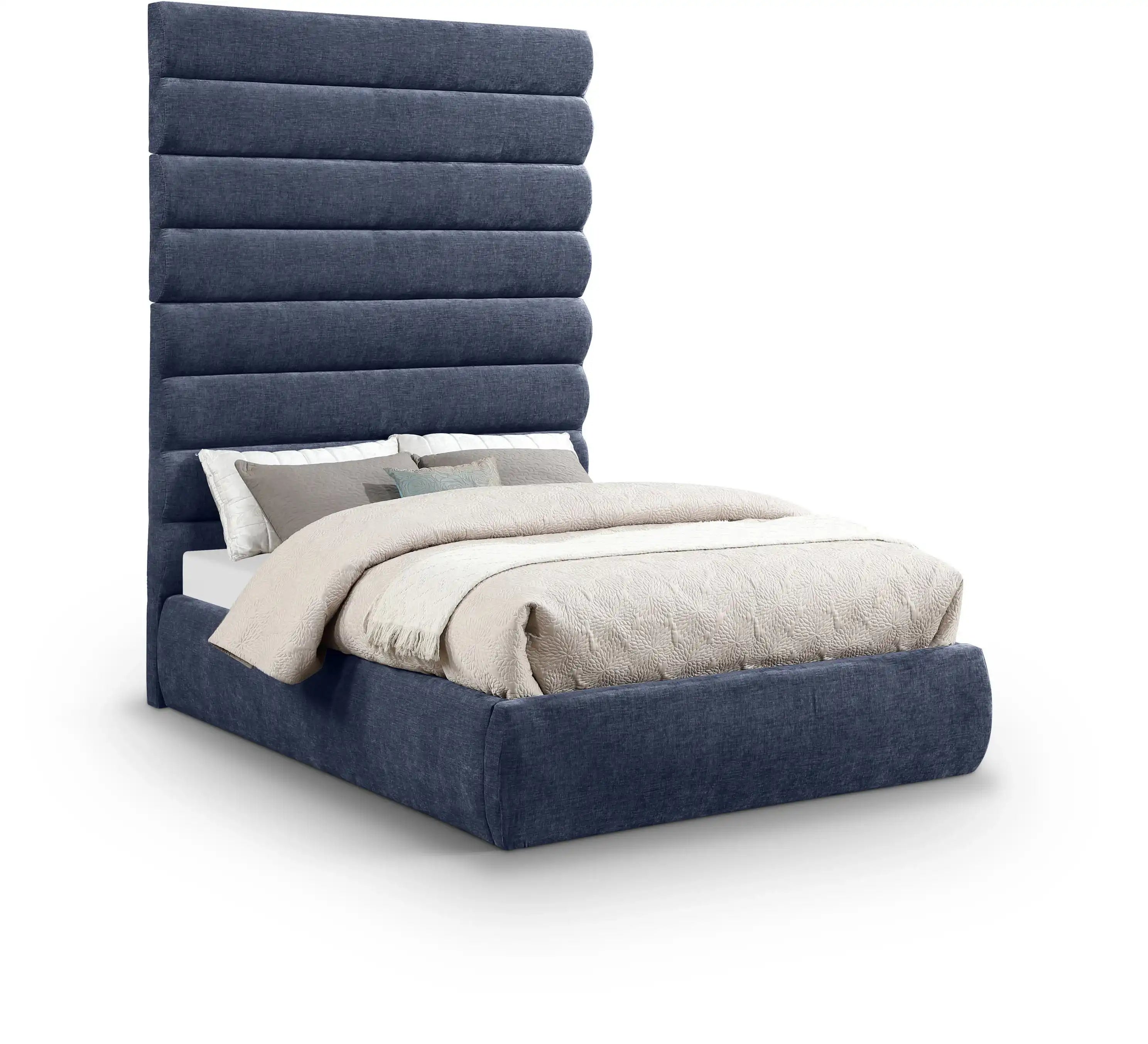 Adam - Chenille Fabric Bed With 89" Headboard - Best Buy Furniture