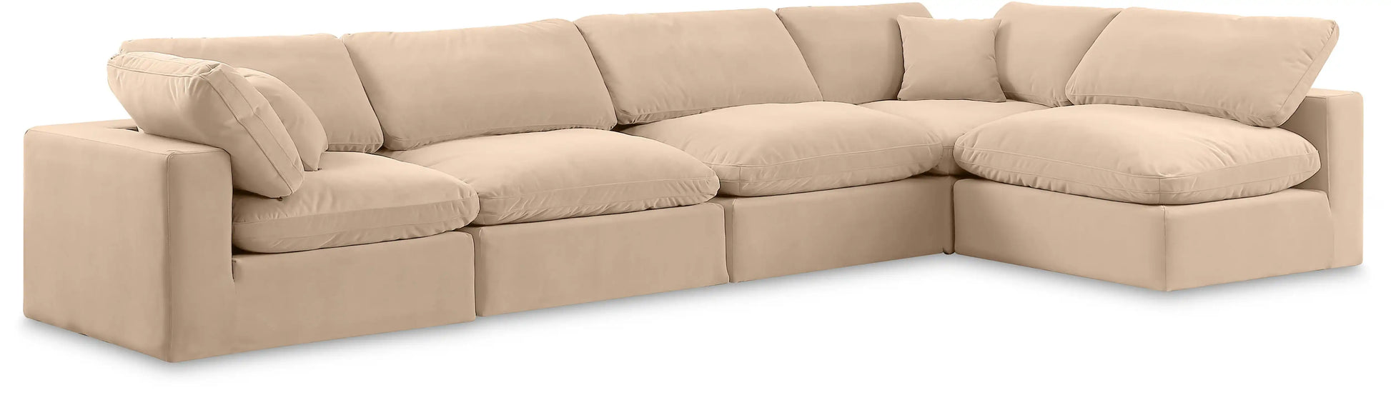 Comfy - 5 Piece Velvet Modular Sectional - Best Buy Furniture