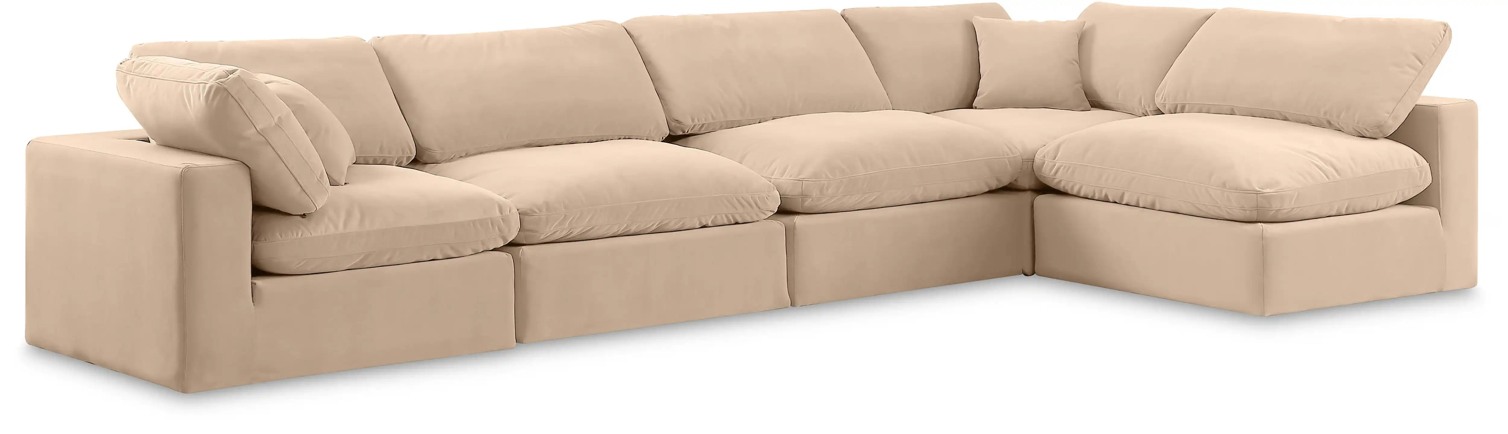 Comfy - 5 Piece Velvet Modular Sectional - Best Buy Furniture