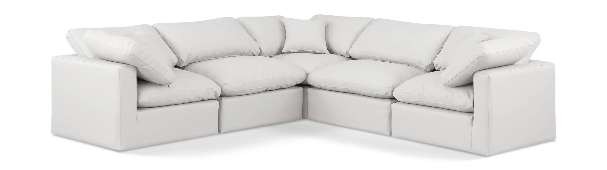 Indulge - Faux Leather 5 Piece Modular Corner Sectional - Best Buy Furniture