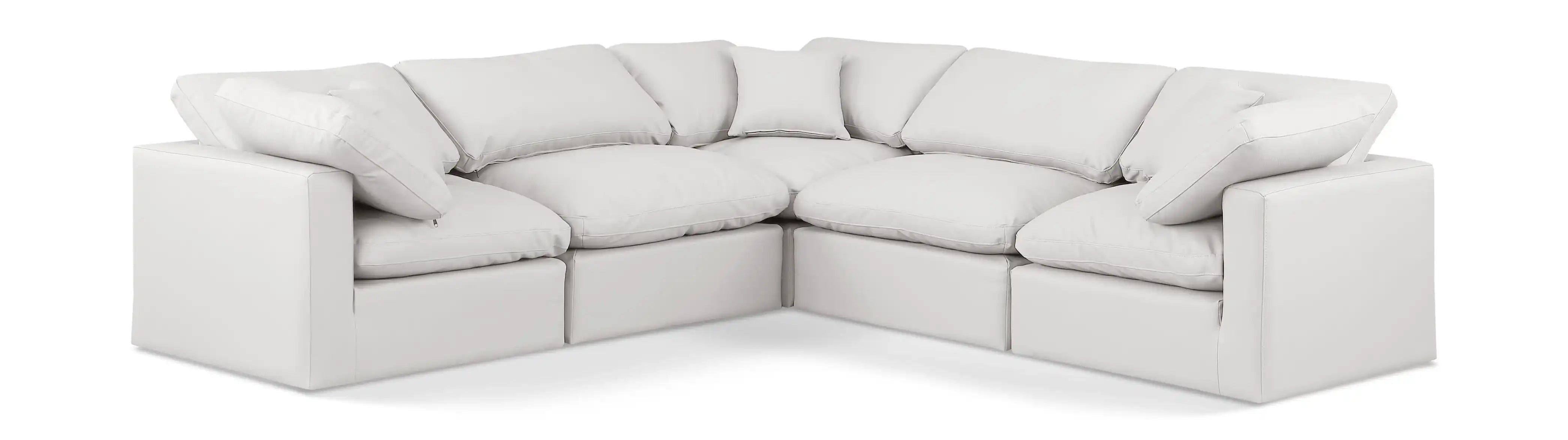 Indulge - Faux Leather 5 Piece Modular Corner Sectional - Best Buy Furniture