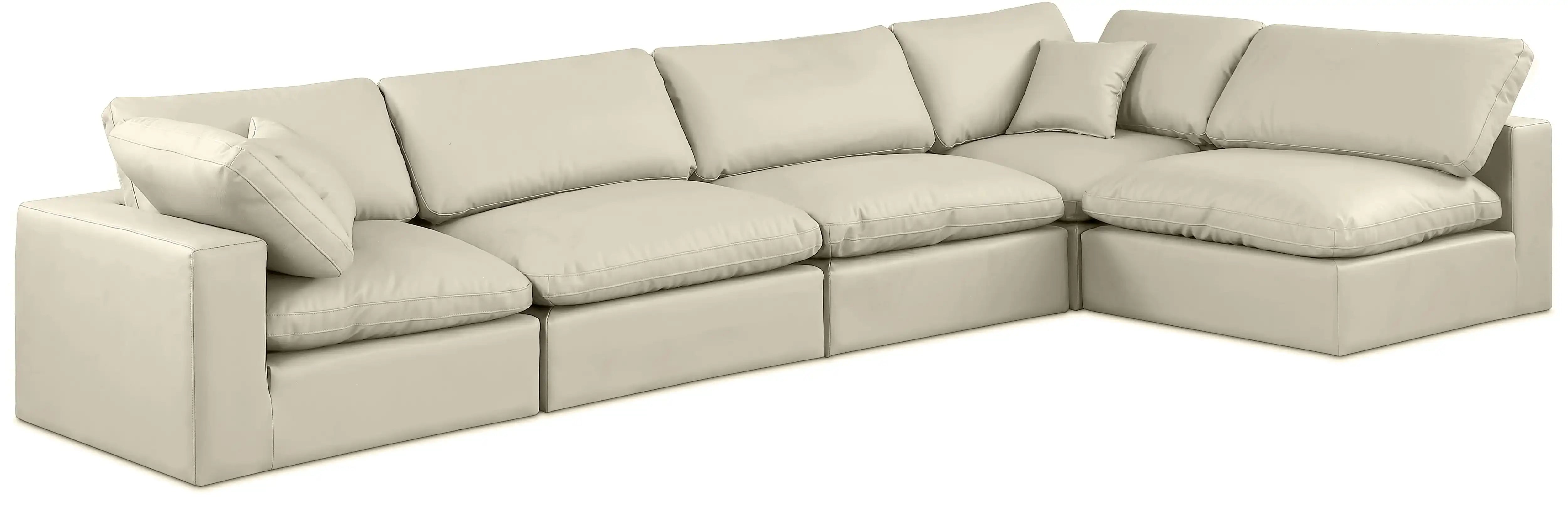 Comfy - 5 Piece Faux Leather Modular Sectional - Best Buy Furniture